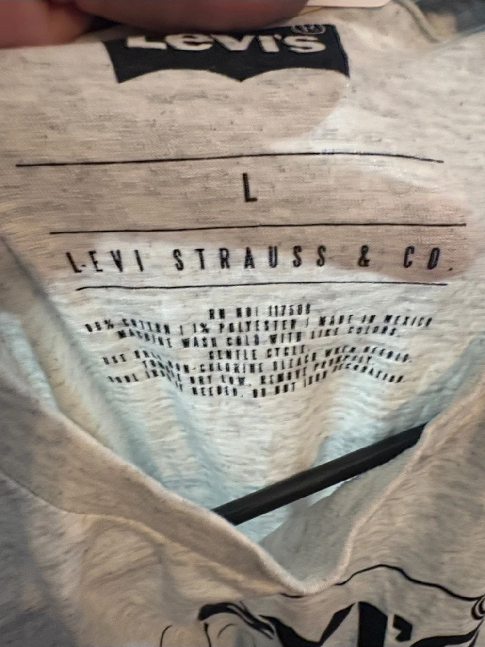 Levi's Heather Gray Short Sleeve Tee with Black Logo